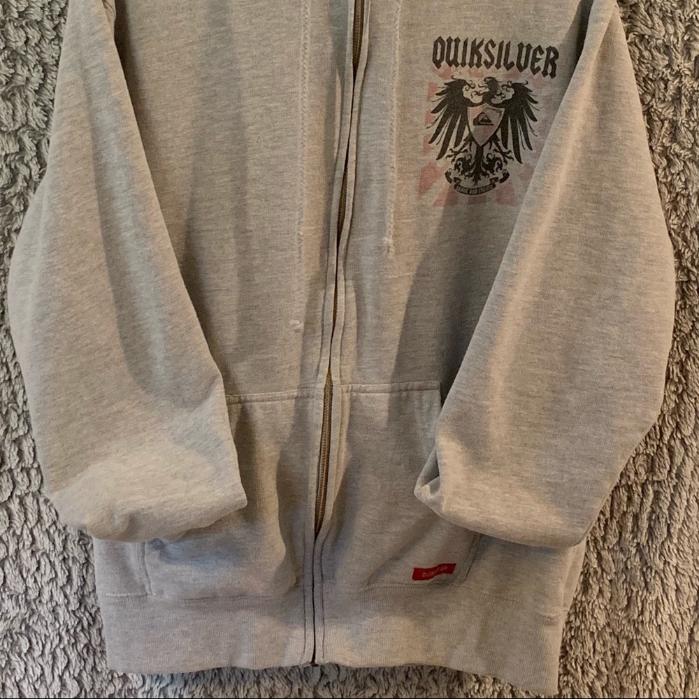 Quicksilver Skate And Create Gray Zippered Hoodie - image 2